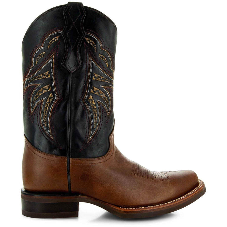 Miel Square Toe Leather Cowboy Boots H4002 - GiFTiFY