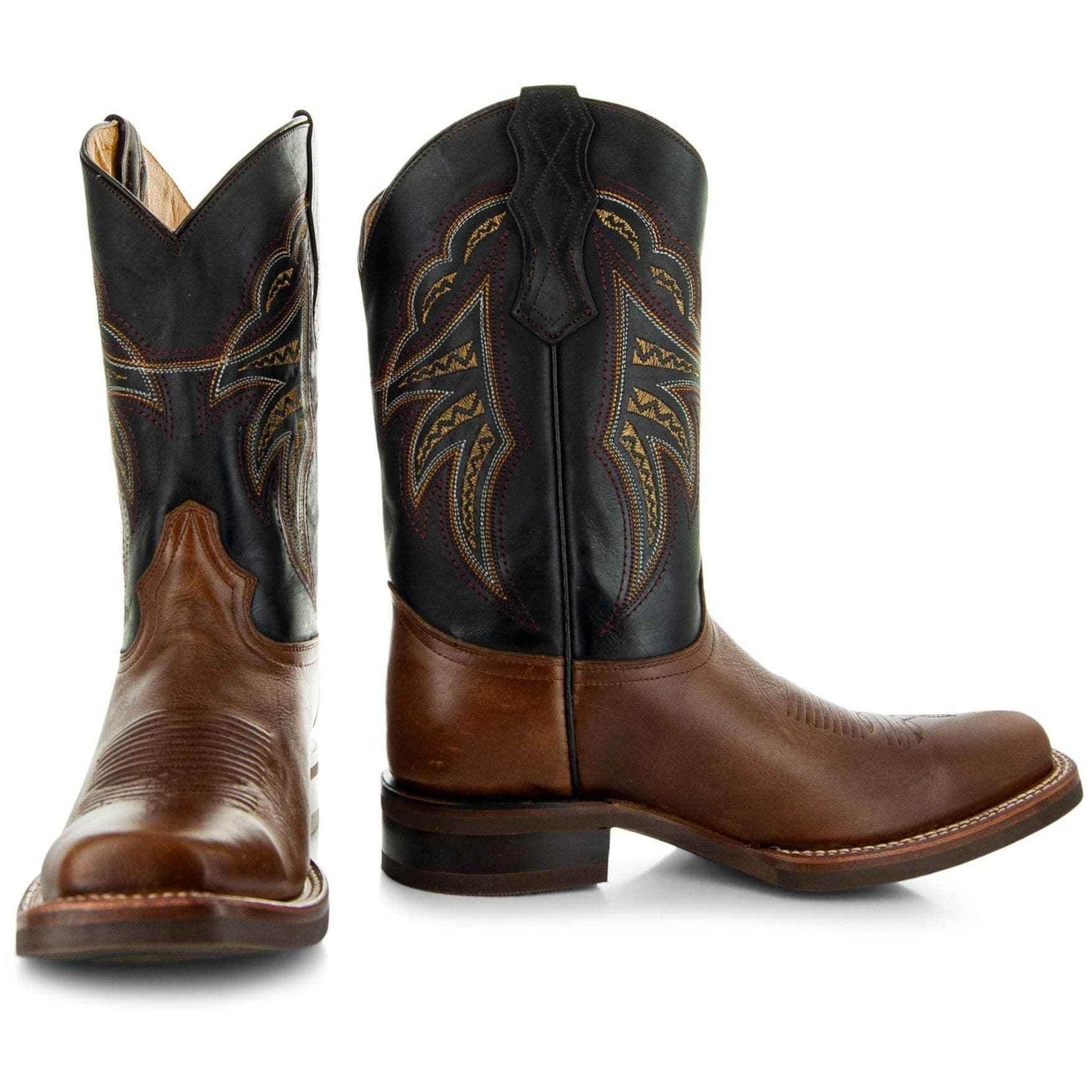 Miel Square Toe Leather Cowboy Boots H4002 - GiFTiFY