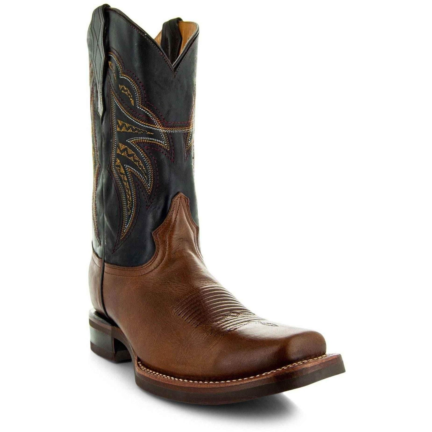Miel Square Toe Leather Cowboy Boots H4002 - GiFTiFY