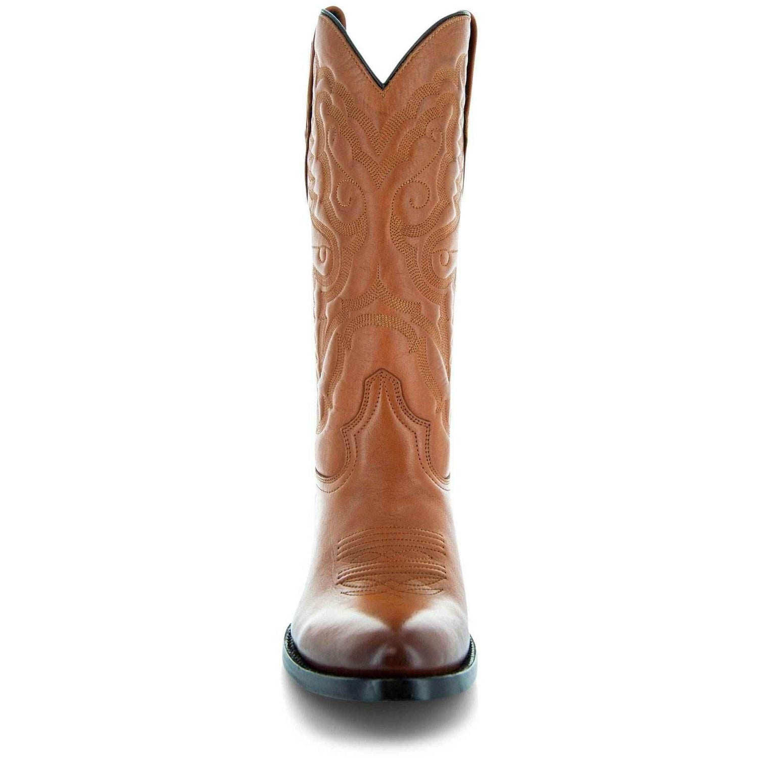 Cowboy Dress Boots | Mens Classic Round-Toe Boots (H7001-Tan) - GiFTiFY