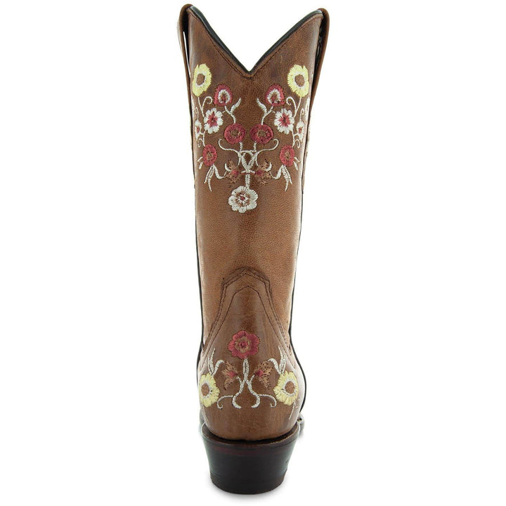 Women's Snipped Toe Western Boots | Floral Showstopper Cowgirl Boots (M50044) - GiFTiFY