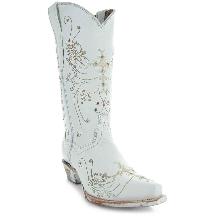 White Rhinestone Cowgirl Boots (Wedding Cowgirl Boots) - GiFTiFY