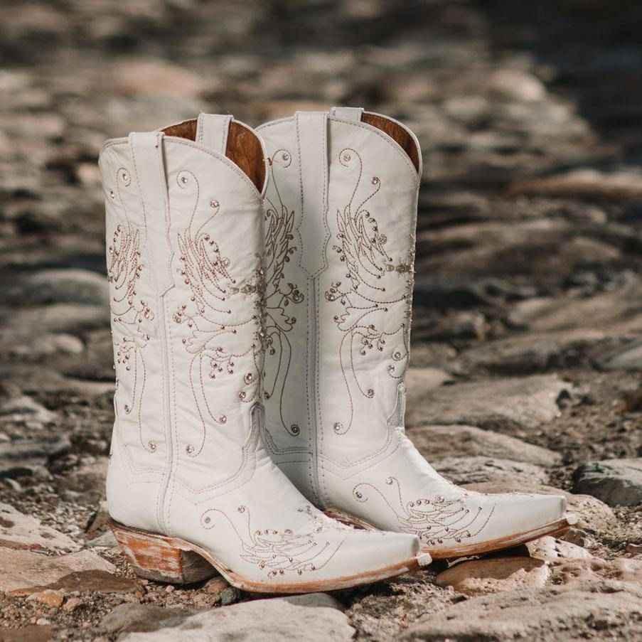 White Rhinestone Cowgirl Boots (Wedding Cowgirl Boots) - GiFTiFY
