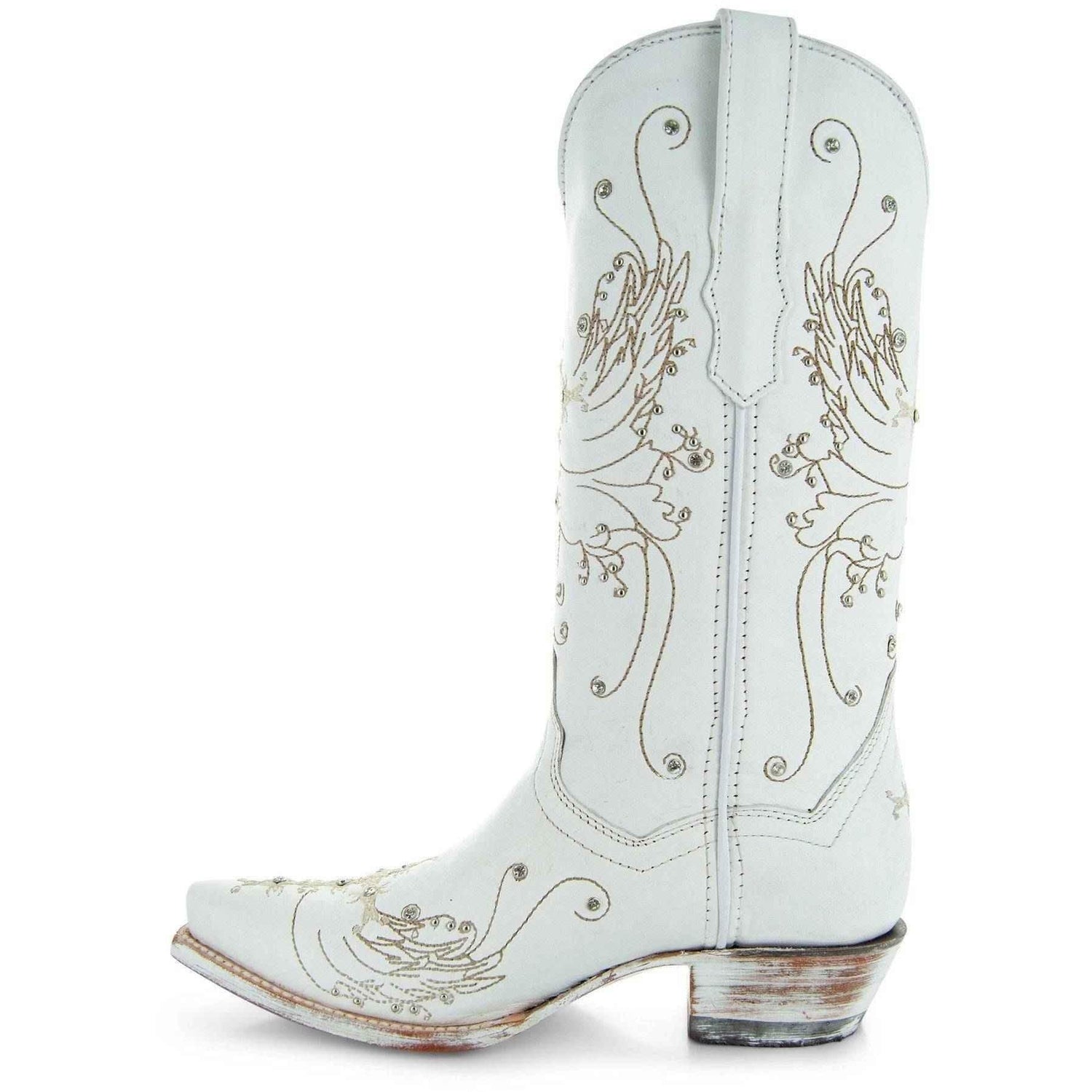 White Rhinestone Cowgirl Boots (Wedding Cowgirl Boots) - GiFTiFY
