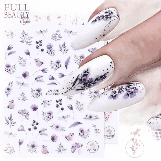 Spring Flower Leaf Nail Decals - GiFTiFY