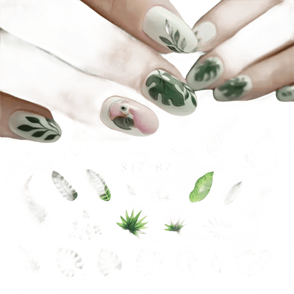 Spring Flower Leaf Nail Decals - GiFTiFY