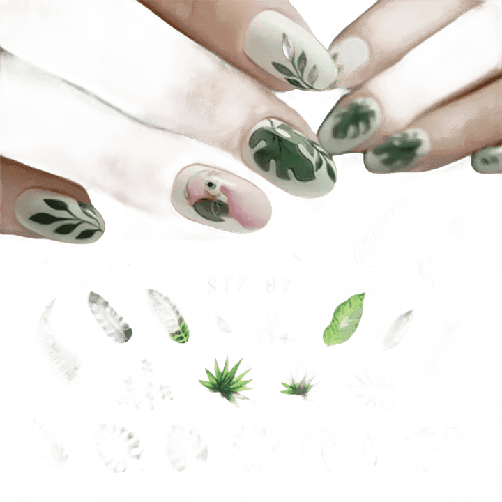 Spring Flower Leaf Nail Decals - GiFTiFY
