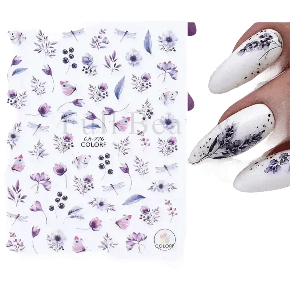 Spring Flower Leaf Nail Decals - GiFTiFY