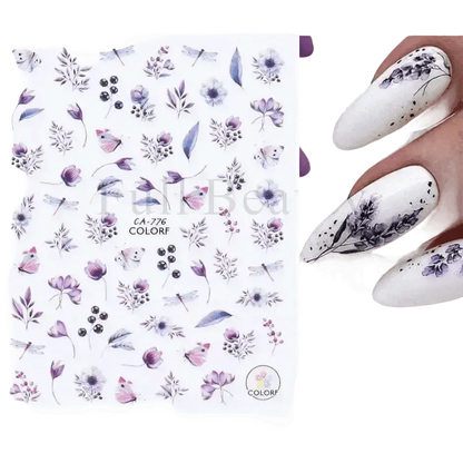 Spring Flower Leaf Nail Decals - GiFTiFY