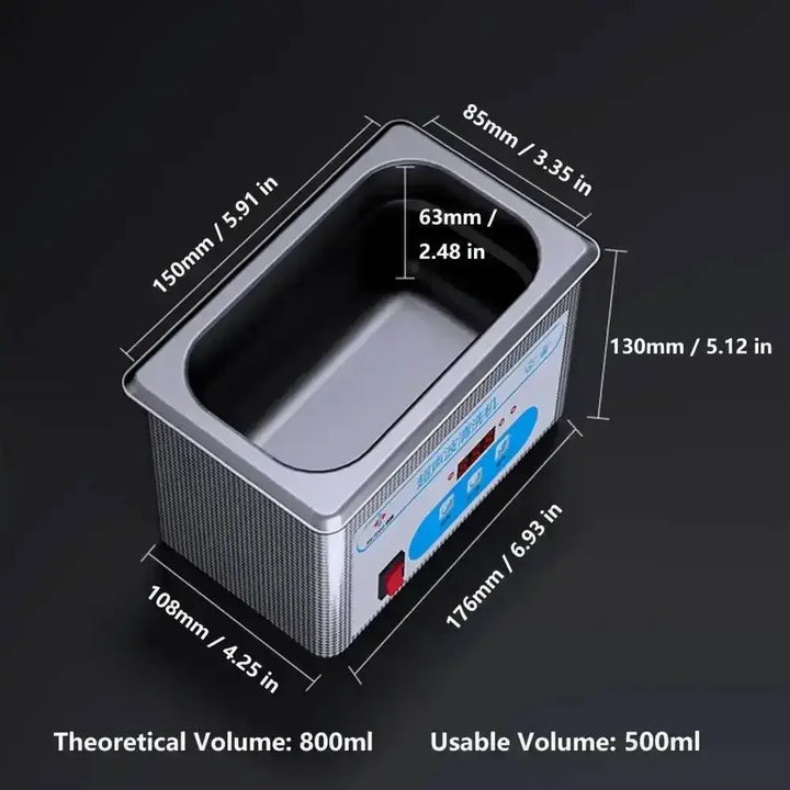 Stainless Steel 800ml Ultrasonic Cleaner 40khz - GiFTiFY
