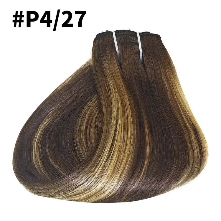 Straight Human Hair Extensions Brazilian Natural Seamless Clip ins Human Hair Extensions 16-26 Inch Full Head For Women - GiFTiFY