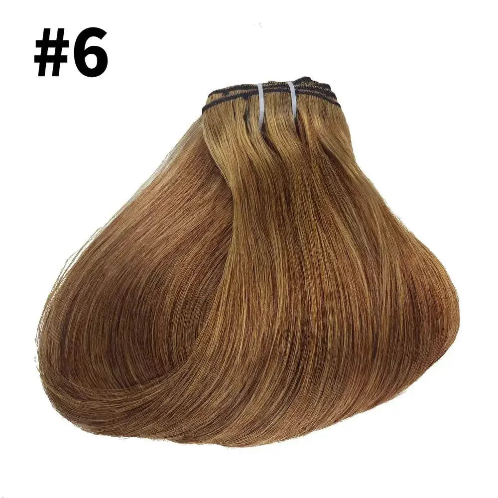 Straight Human Hair Extensions Brazilian Natural Seamless Clip ins Human Hair Extensions 16-26 Inch Full Head For Women - GiFTiFY