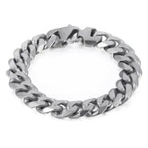 Stylish Matte Silver 15mm Chain Bracelet - GiFTiFY