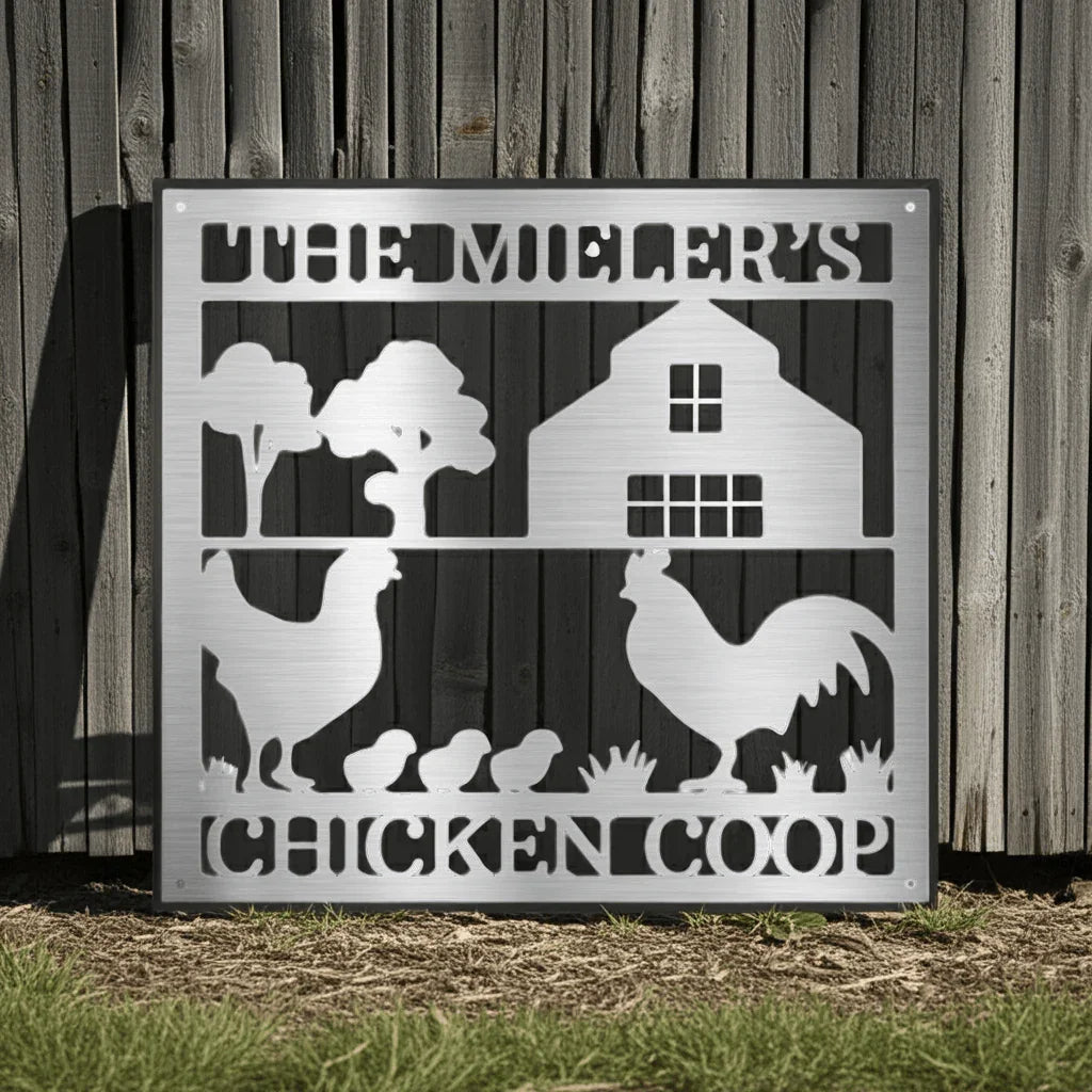 Chicken Coop Personalized Gifts - Custom Metal Sign - GiFTiFY