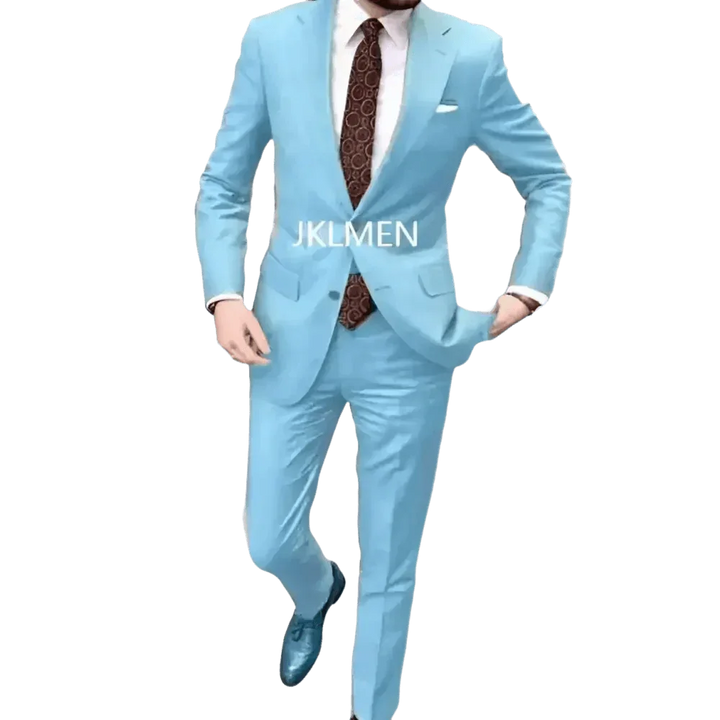 Tan Notched Lapel Men’s Suit Handsome Patterned Tie Wedding Tuxedos - GiFTiFY