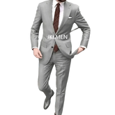 Tan Notched Lapel Men’s Suit Handsome Patterned Tie Wedding Tuxedos - GiFTiFY