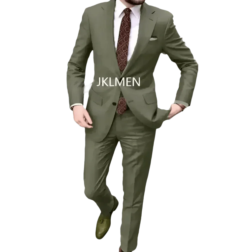 Tan Notched Lapel Men’s Suit Handsome Patterned Tie Wedding Tuxedos - GiFTiFY