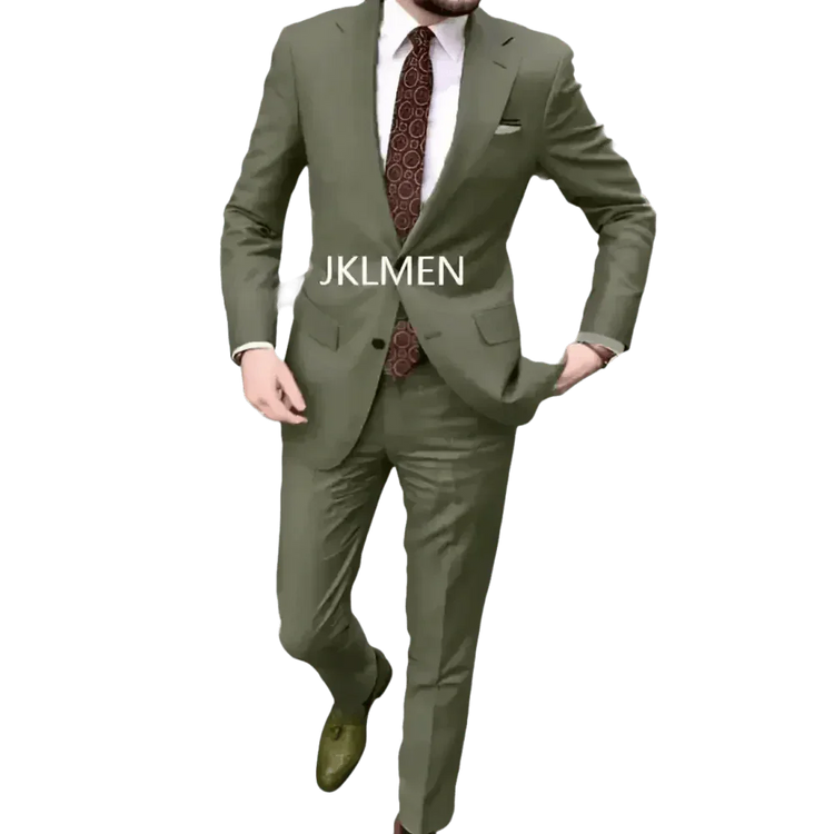 Tan Notched Lapel Men’s Suit Handsome Patterned Tie Wedding Tuxedos - GiFTiFY