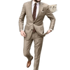 Tan Notched Lapel Men’s Suit Handsome Patterned Tie Wedding Tuxedos - GiFTiFY