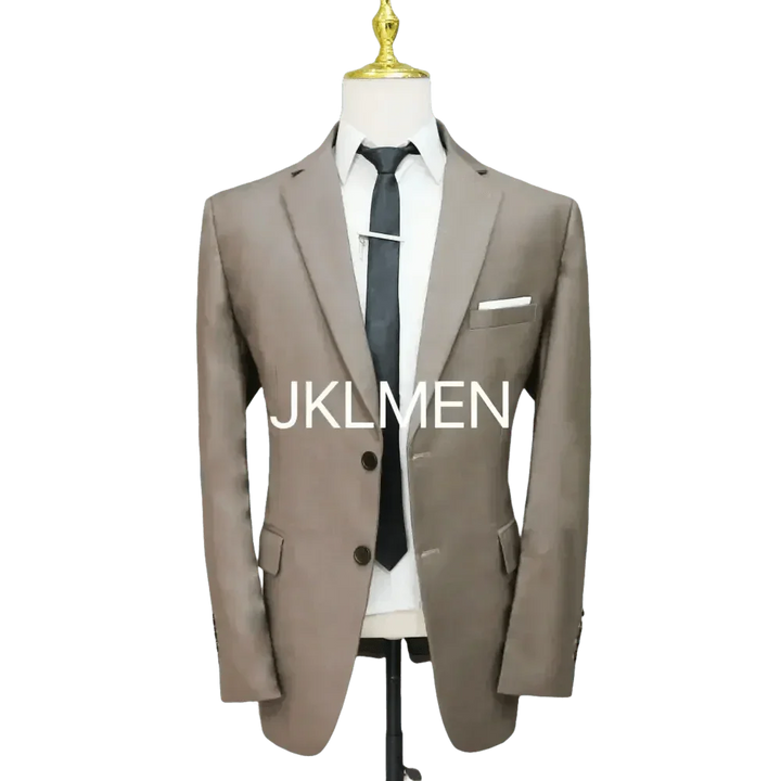 Tan Notched Lapel Men’s Suit Handsome Patterned Tie Wedding Tuxedos - GiFTiFY