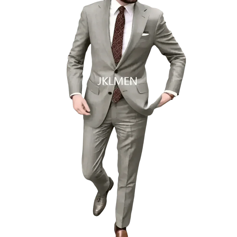 Tan Notched Lapel Men’s Suit Handsome Patterned Tie Wedding Tuxedos - GiFTiFY