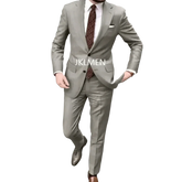 Tan Notched Lapel Men’s Suit Handsome Patterned Tie Wedding Tuxedos - GiFTiFY