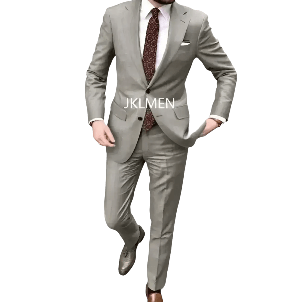 Tan Notched Lapel Men’s Suit Handsome Patterned Tie Wedding Tuxedos - GiFTiFY