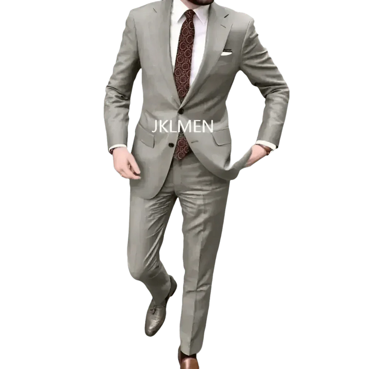 Tan Notched Lapel Men’s Suit Handsome Patterned Tie Wedding Tuxedos - GiFTiFY