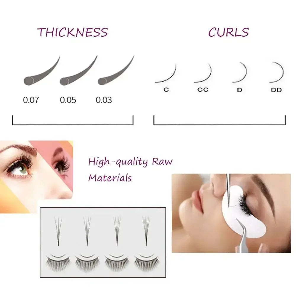 TDANCE Individual Easy Fan Eyelashes Extension Faux Mink Soft Natural Volume Makeup Fast Blooming False Lash Growth Lift Beauty - GiFTiFY