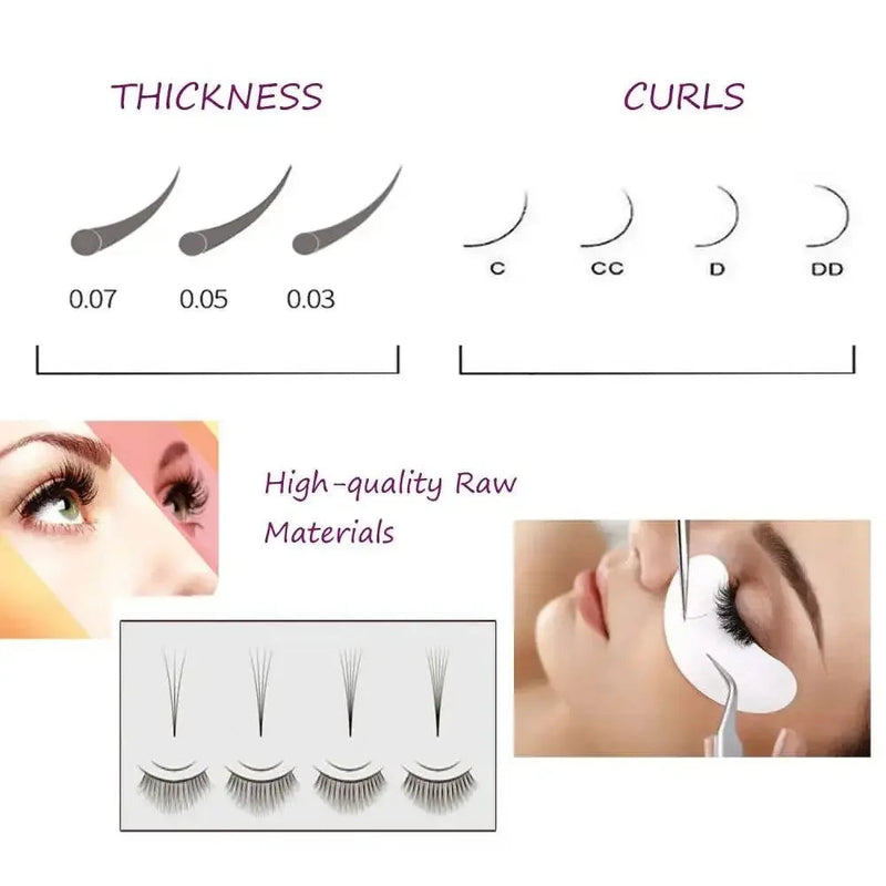 TDANCE Individual Easy Fan Eyelashes Extension Faux Mink Soft Natural Volume Makeup Fast Blooming False Lash Growth Lift Beauty Eyelashes Extension by Dropshee