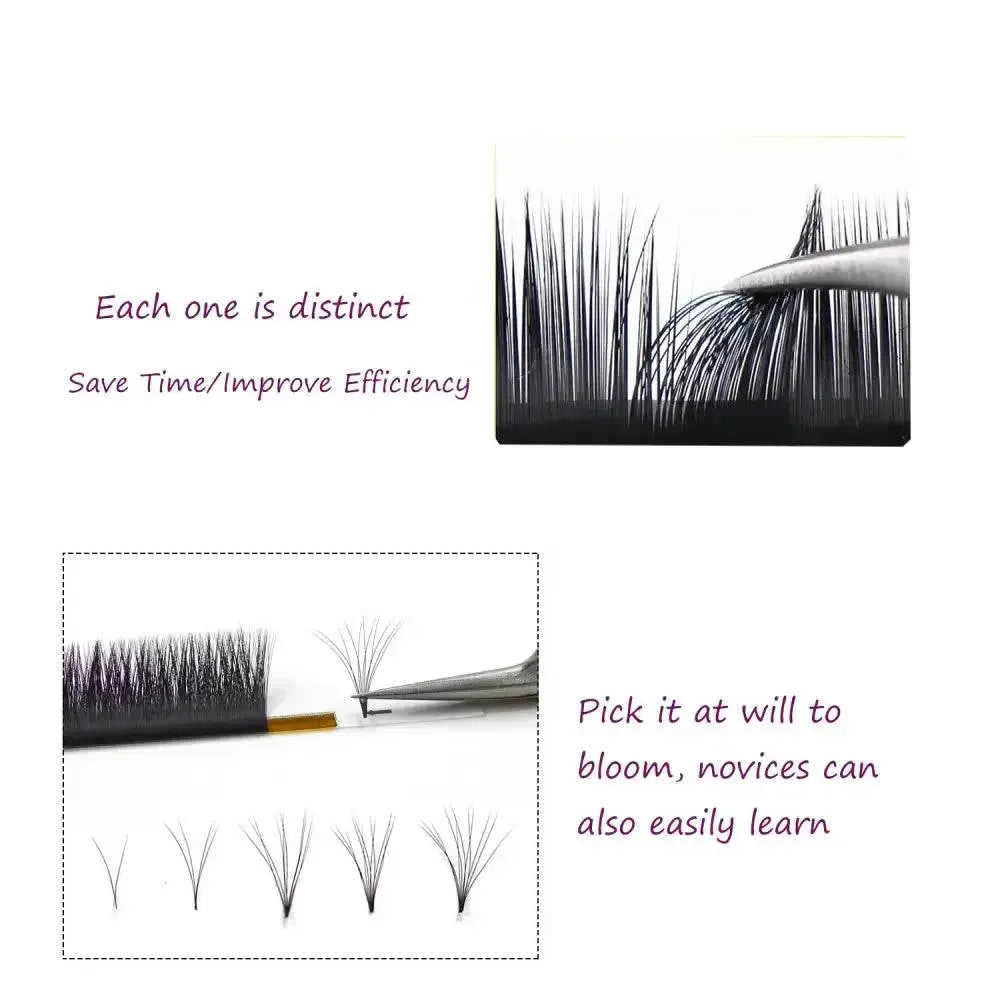 TDANCE Individual Easy Fan Eyelashes Extension Faux Mink Soft Natural Volume Makeup Fast Blooming False Lash Growth Lift Beauty - GiFTiFY