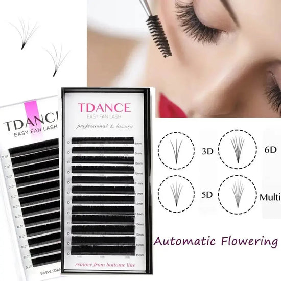 TDANCE Individual Easy Fan Eyelashes Extension Faux Mink Soft Natural Volume Makeup Fast Blooming False Lash Growth Lift Beauty - GiFTiFY