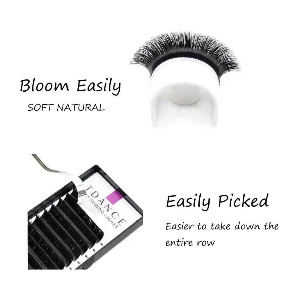 TDANCE Individual Easy Fan Eyelashes Extension Faux Mink Soft Natural Volume Makeup Fast Blooming False Lash Growth Lift Beauty - GiFTiFY
