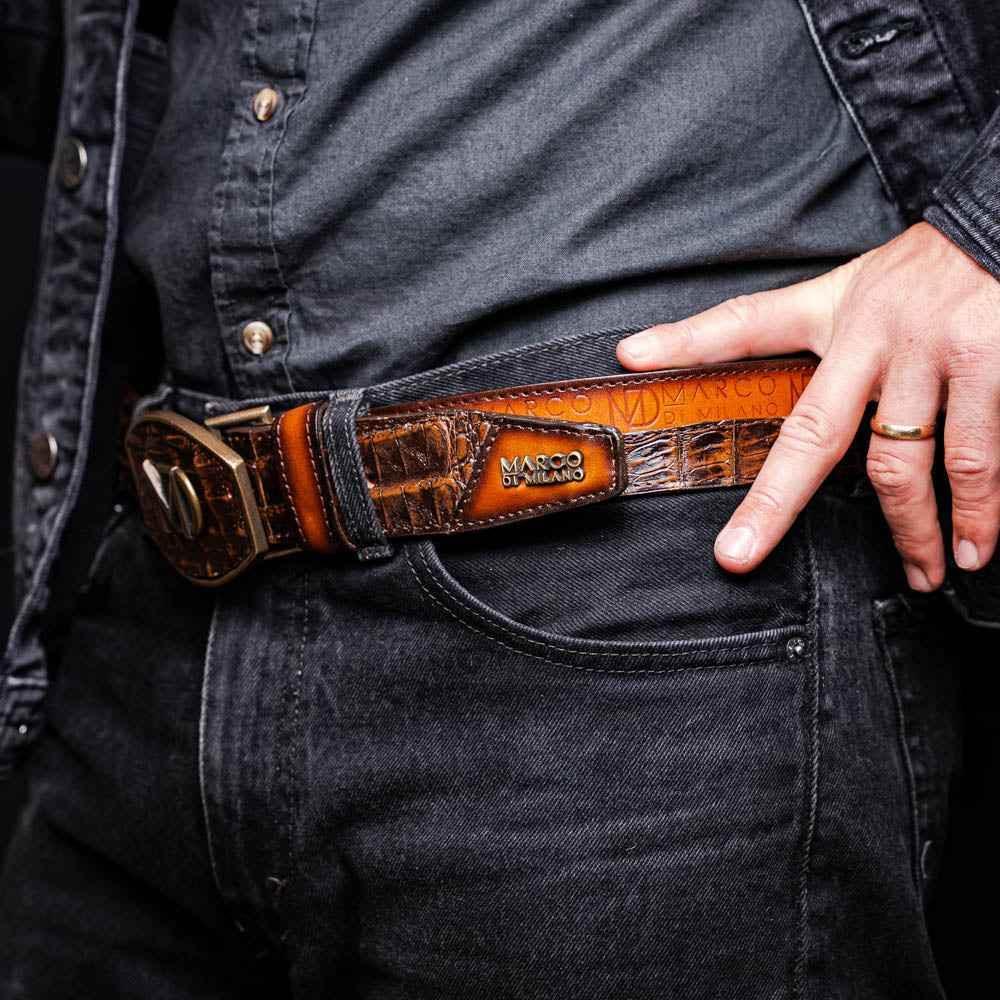 Texas Belt Aged Brown Belts by Marco Di Milano
