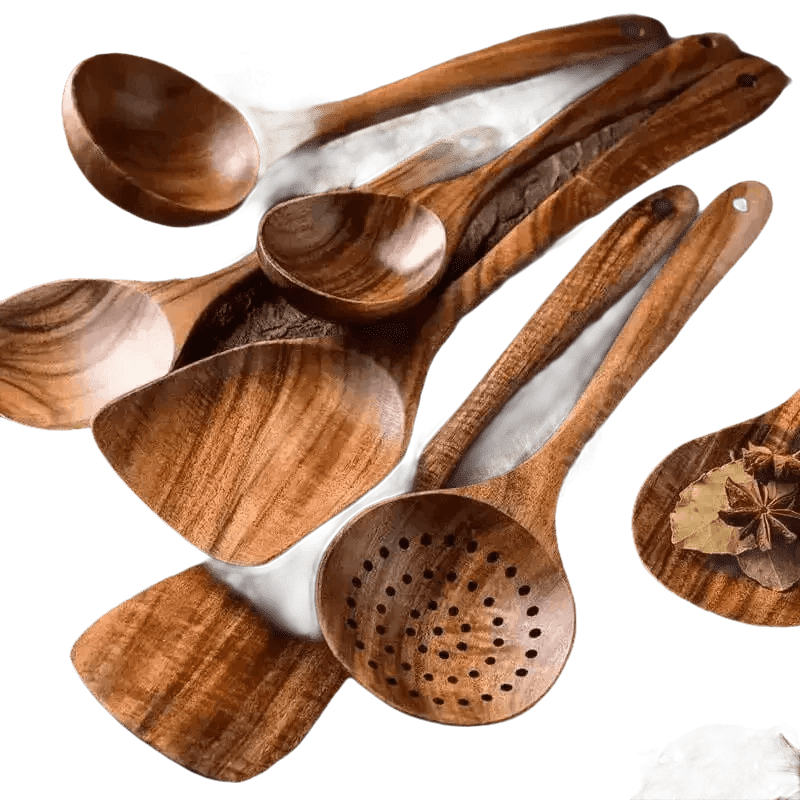 Thailand Wood Kitchenware Cooking Spoons Set - GiFTiFY