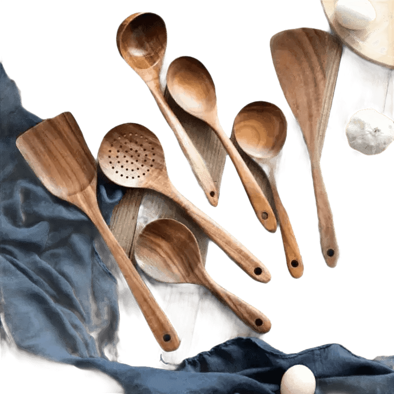 Thailand Wood Kitchenware Cooking Spoons Set - GiFTiFY