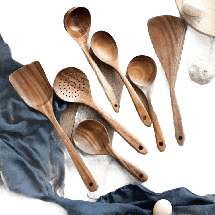 Thailand Wood Kitchenware Cooking Spoons Set - GiFTiFY