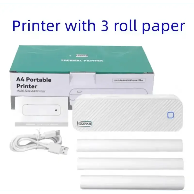 Thermal Portable Mini Printer with Paper Samples Mini Office Bluetooth Printer. - GiFTiFY