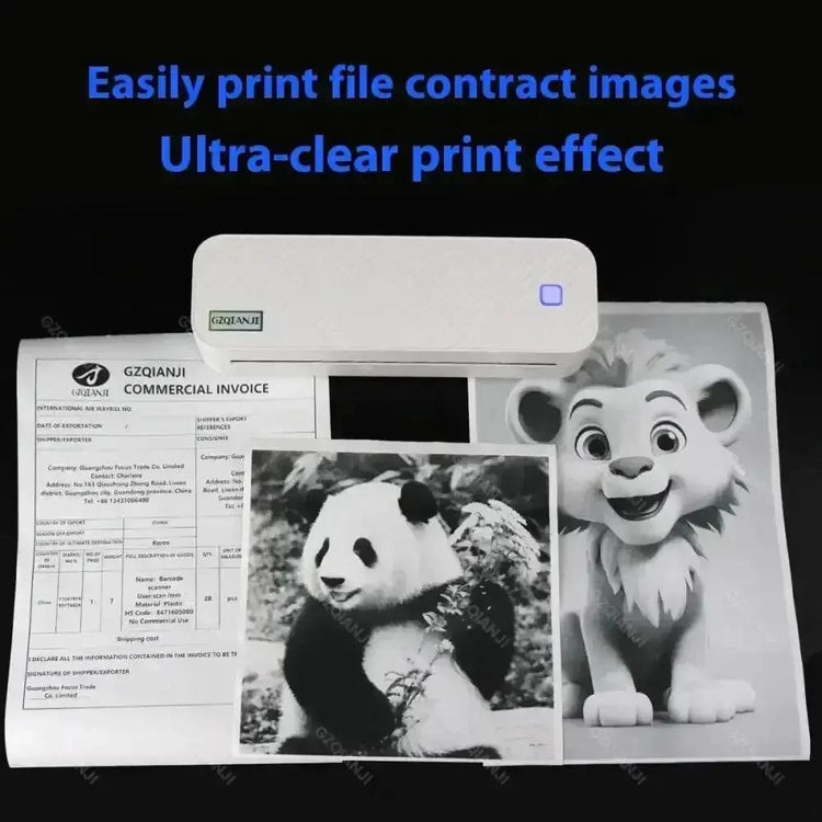 Thermal Portable Mini Printer with Paper Samples Mini Office Bluetooth Printer. - GiFTiFY