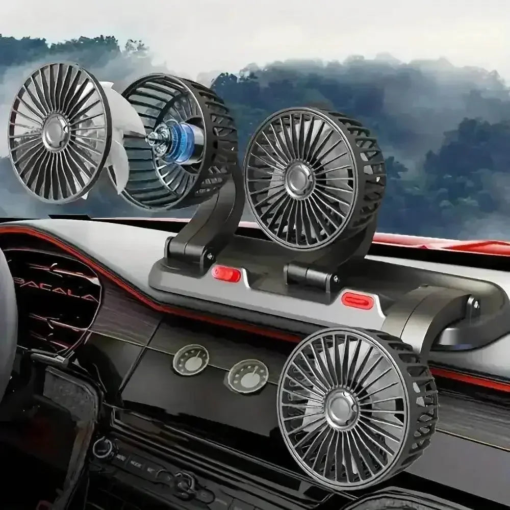 Three-Head USB Car Fan with Aromatherapy usb mini air cooler Car Accessories by DSERS