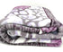 DaDa Bedding Orchid Blossoms Striped Floral Lavender Plush Fleece Flannel Throw Blanket (XY9833) - GiFTiFY