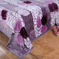 DaDa Bedding Orchid Blossoms Striped Floral Lavender Plush Fleece Flannel Throw Blanket (XY9833)