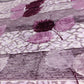 DaDa Bedding Orchid Blossoms Striped Floral Lavender Plush Fleece Flannel Throw Blanket (XY9833)