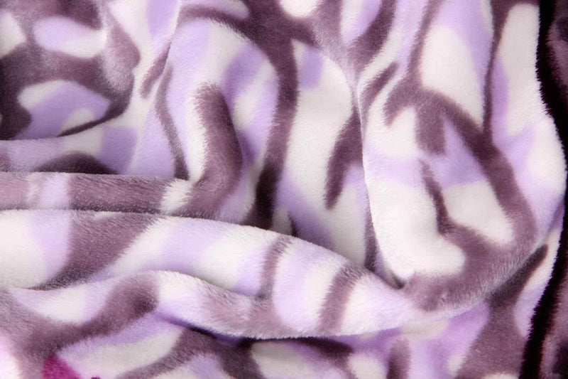 DaDa Bedding Orchid Blossoms Striped Floral Lavender Plush Fleece Flannel Throw Blanket (XY9833) Throw Blankets by DaDalogy Bedding Collection