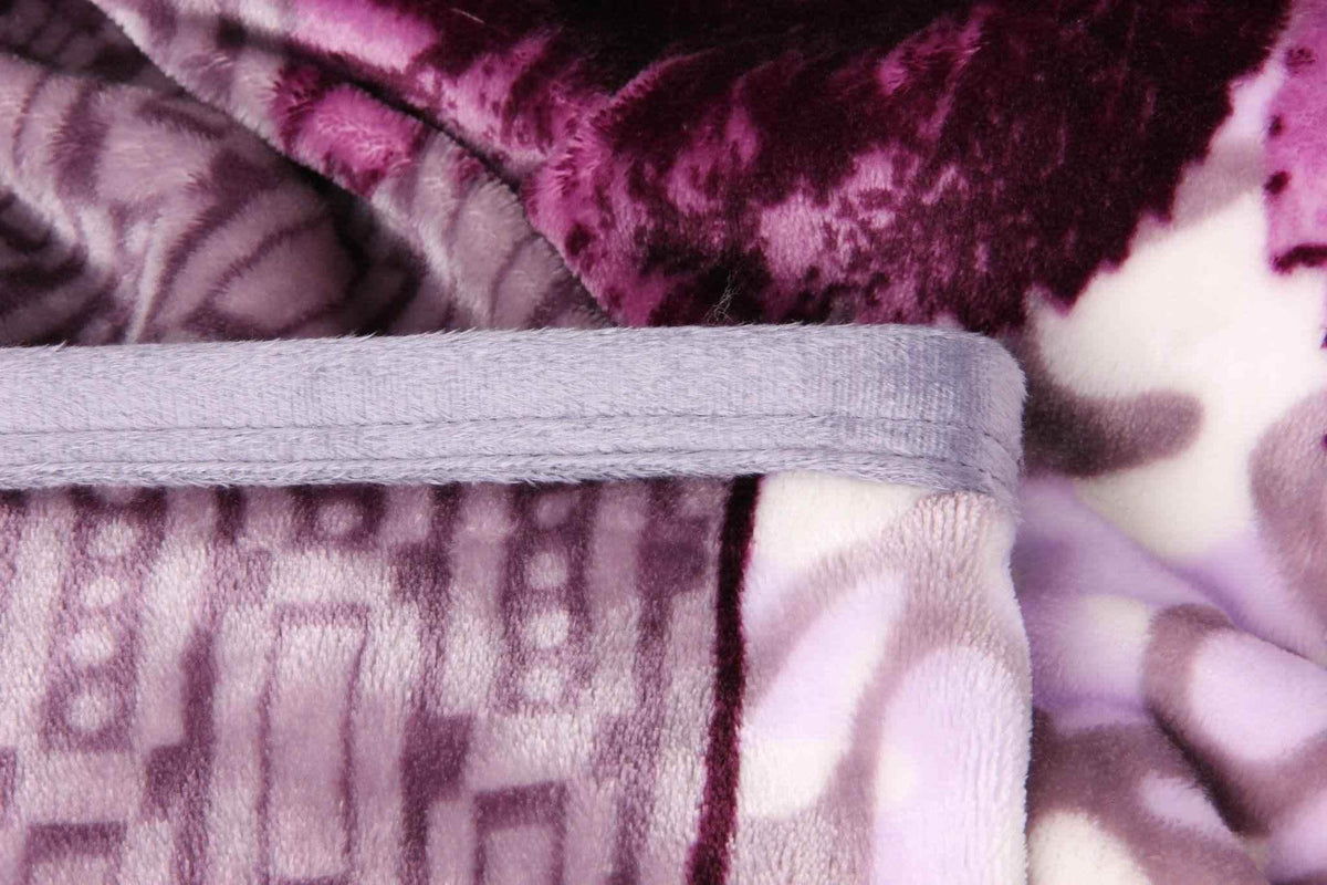 DaDa Bedding Orchid Blossoms Striped Floral Lavender Plush Fleece Flannel Throw Blanket (XY9833) Throw Blankets by DaDalogy Bedding Collection
