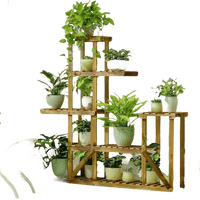 Tiered Wood Plant Stand for Indoor Use - Stylish Multi-Tier Display Shelf