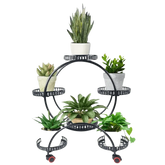 Black Metal Plant Stands Six Tier Circular Design - GiFTiFY