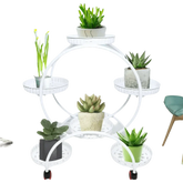 Black Metal Plant Stands Six Tier Circular Design - GiFTiFY