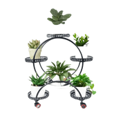 Black Metal Plant Stands Six Tier Circular Design - GiFTiFY