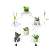Black Metal Plant Stands Six Tier Circular Design - GiFTiFY